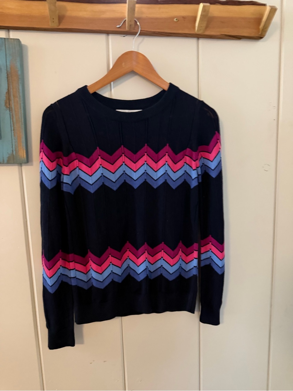 Stitches & Stripes M Wool Blend Chevron Colorblock Knit Sweater